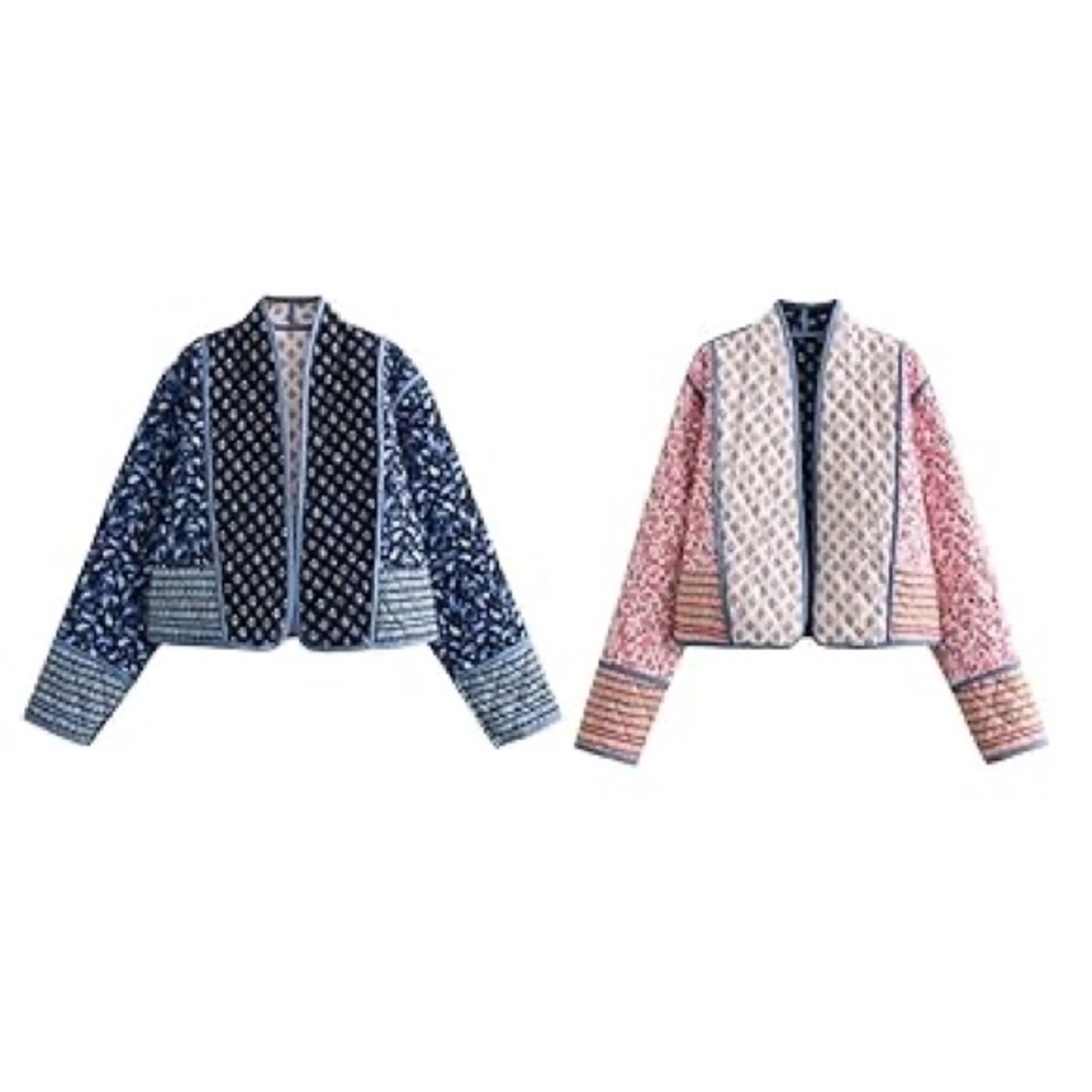 Patchwork Floral Reversible Jacket in Indigo & Petal - Picture 9 of 14